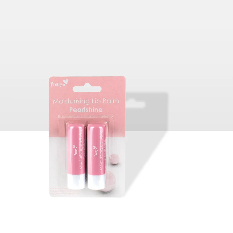Twin Pack Pretty Moisturizing Lip Balm Pearlshine Softens Soothes & Protect Dry - Image 3