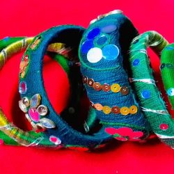 Multicolor Handmade Bangle Set – Colorful Charm, Crafted with Love (6 Pieces)
